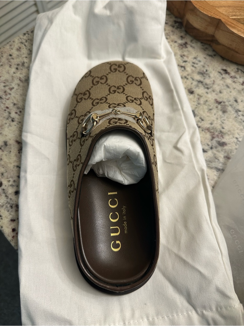 Gucci Brown GG Canvas Horsebit Mule - Picture 3 of 8